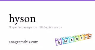 hyson - 18 English anagrams