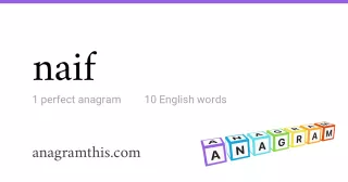 naif - 10 English anagrams