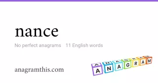 nance - 11 English anagrams