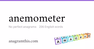anemometer - 206 English anagrams