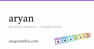 aryan - 14 English anagrams