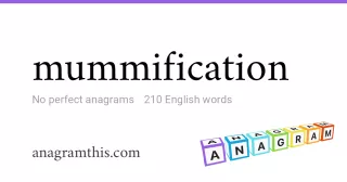 mummification - 210 English anagrams
