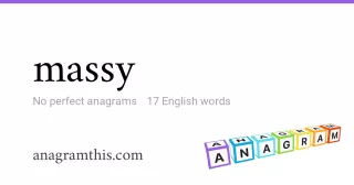 massy - 17 English anagrams