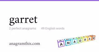 garret - 49 English anagrams