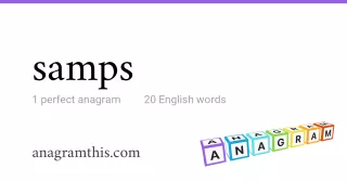 samps - 20 English anagrams