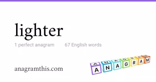 lighter - 67 English anagrams