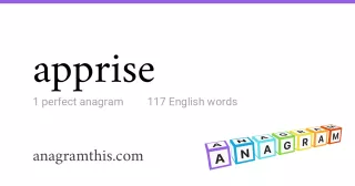 apprise - 117 English anagrams