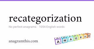 recategorization - 1,054 English anagrams