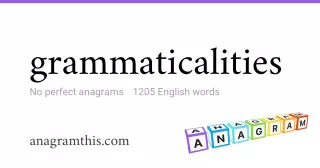 grammaticalities - 1,205 English anagrams