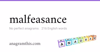 malfeasance - 216 English anagrams