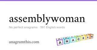 assemblywoman - 591 English anagrams