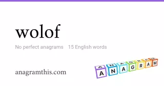 wolof - 15 English anagrams