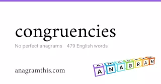 congruencies - 479 English anagrams