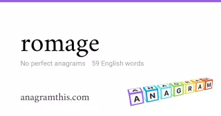 romage - 59 English anagrams