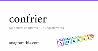 confrier - 92 English anagrams