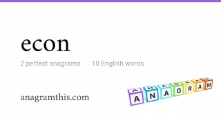 econ - 10 English anagrams