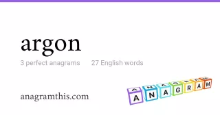 argon - 27 English anagrams