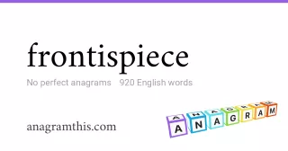 frontispiece - 920 English anagrams