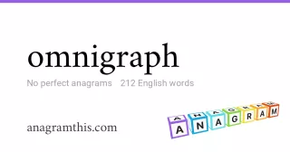 omnigraph - 212 English anagrams