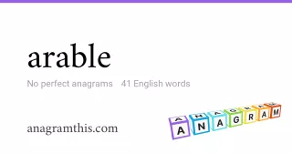 arable - 41 English anagrams