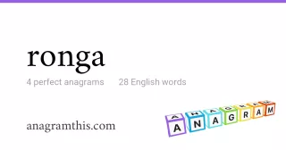 ronga - 28 English anagrams