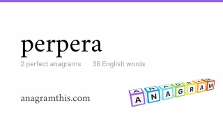 perpera - 38 English anagrams