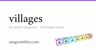 villages - 125 English anagrams