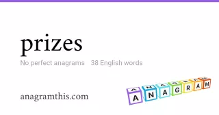 prizes - 38 English anagrams