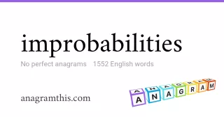 improbabilities - 1,552 English anagrams