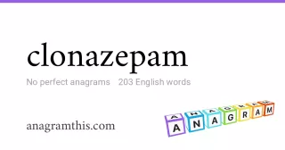 clonazepam - 203 English anagrams