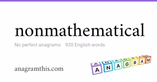 nonmathematical - 930 English anagrams