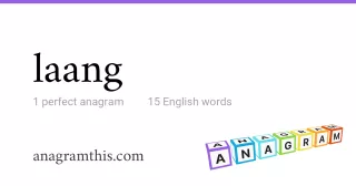 laang - 15 English anagrams
