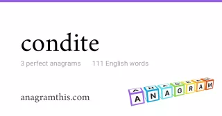 condite - 111 English anagrams