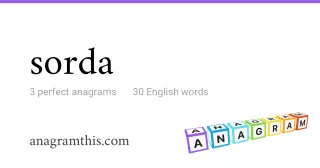 sorda - 30 English anagrams