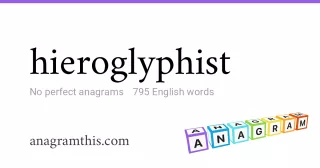 hieroglyphist - 795 English anagrams