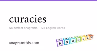 curacies - 121 English anagrams