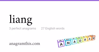 liang - 27 English anagrams
