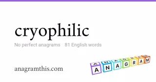cryophilic - 81 English anagrams