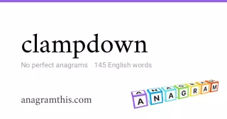 clampdown - 145 English anagrams
