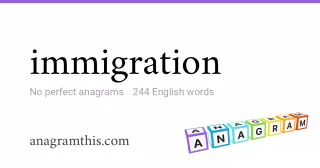 immigration - 244 English anagrams
