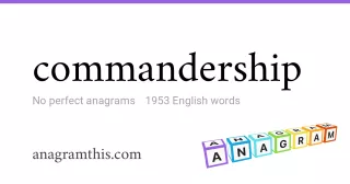 commandership - 1,953 English anagrams