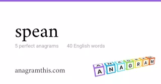 spean - 40 English anagrams