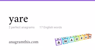 yare - 17 English anagrams