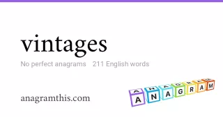 vintages - 211 English anagrams