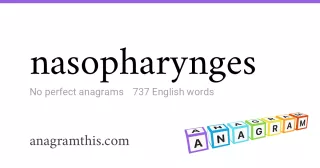 nasopharynges - 737 English anagrams