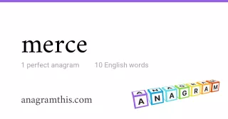 merce - 10 English anagrams