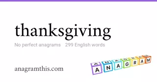 thanksgiving - 299 English anagrams