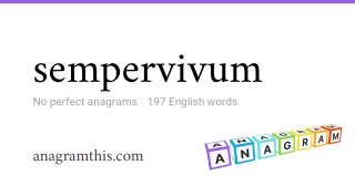 sempervivum - 197 English anagrams